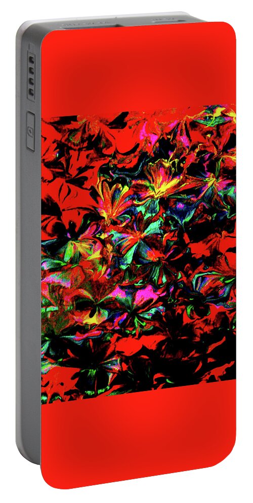 Red Portable Battery Charger featuring the painting Petals Of Red by Anna Adams