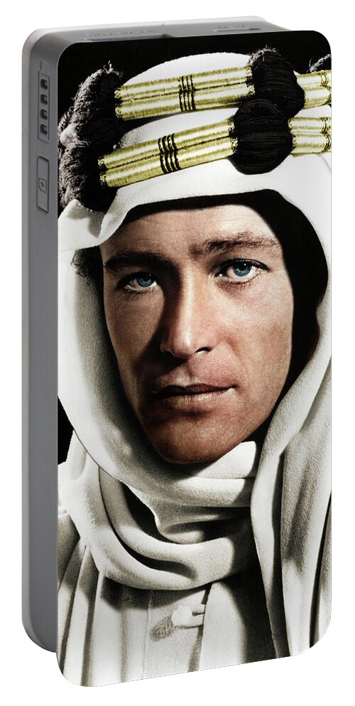 Peter Portable Battery Charger featuring the mixed media Peter O'Toole in ''Lawrence of Arabia'' by Stars on Art