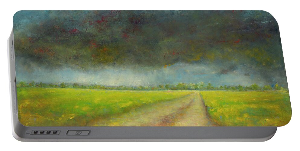 Petrichor Portable Battery Charger featuring the painting Petrichor by Roger Clarke