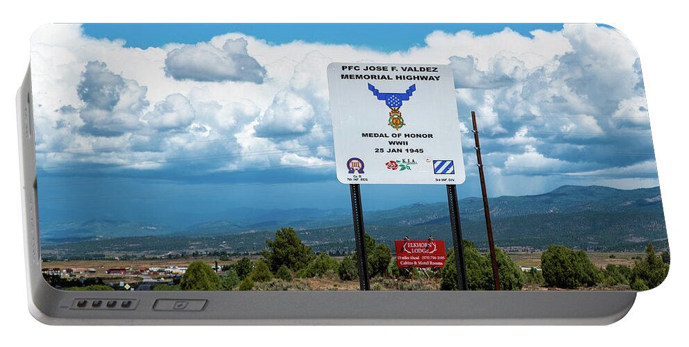 Pfc Jose Valdez Memorial Highway Portable Battery Charger featuring the photograph PFC Jose Valdez Memorial Highway by Tom Cochran
