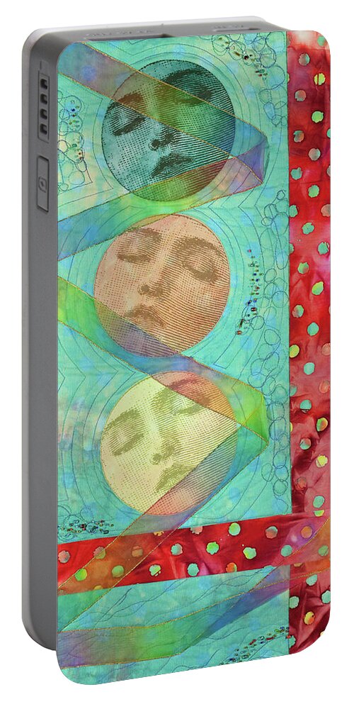 Phases Portable Battery Charger featuring the mixed media Phases 2 by Vivian Aumond