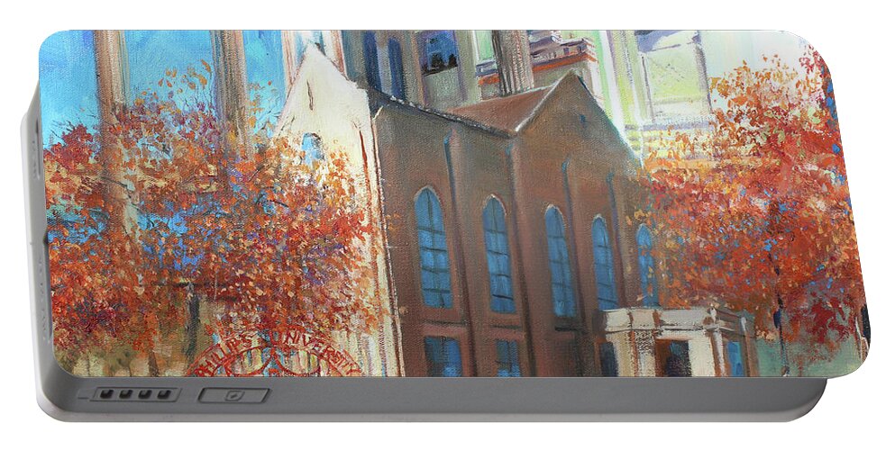 Oil Portable Battery Charger featuring the painting Phillips University by Sumiyo Toribe