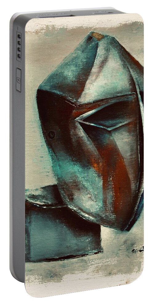 Philosophy Portable Battery Charger featuring the painting Philosopher's Headstone by Martel Chapman