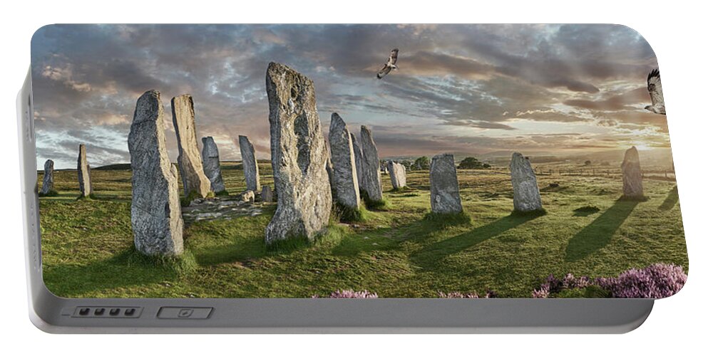 Callanish Standing Stones Portable Battery Charger featuring the photograph Ancient Stone - Photo of the Calanais Standing Stones, Isle of Lewis by Paul E Williams