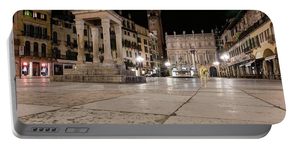 Italy Portable Battery Charger featuring the photograph Piazza Erbe, Verona, Italy #1 by Alberto Zanoni