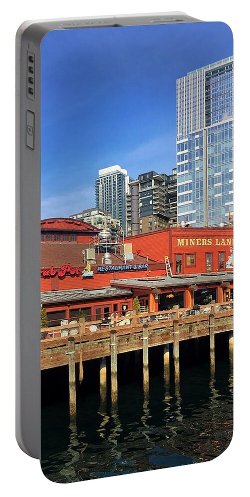 Pier Portable Battery Charger featuring the photograph Pier 57 Seattle Waterfront by Jerry Abbott