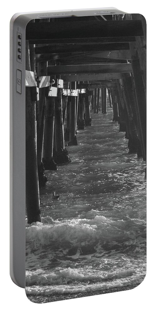 Beach Portable Battery Charger featuring the photograph Pier by Tony Spencer
