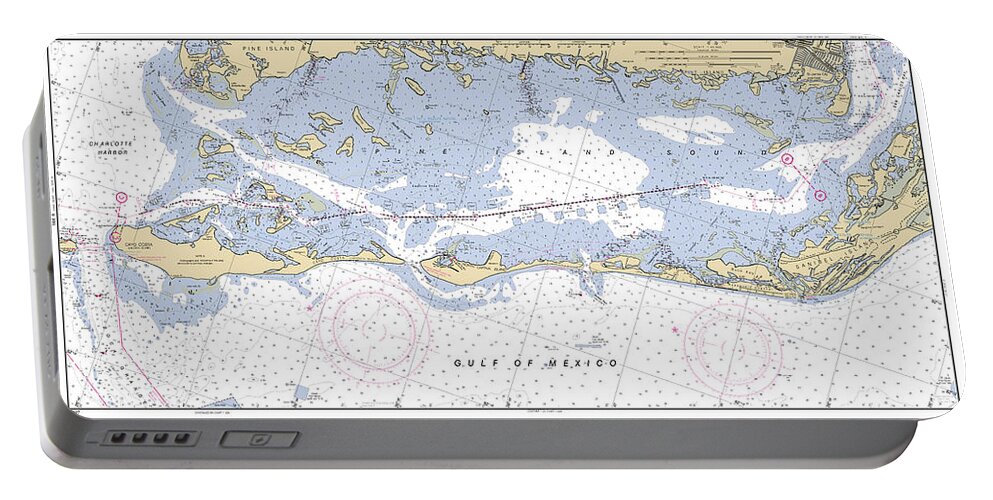 Pine Island Sound Portable Battery Charger featuring the digital art Pine Island Sound, NOAA Chart 11427_2 by Nautical Chartworks