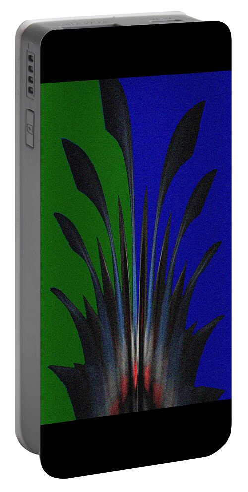 Digital Portable Battery Charger featuring the digital art Pineapple Top No.1 by Ronald Mills