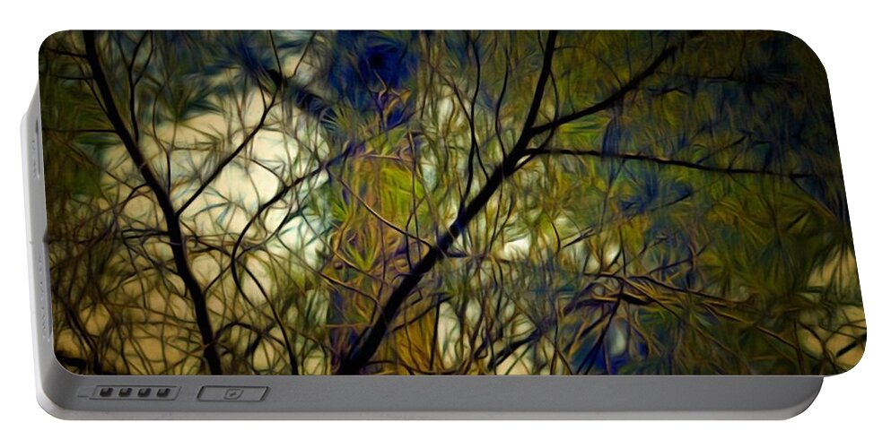 Branches Portable Battery Charger featuring the mixed media Piney Branches by Christopher Reed