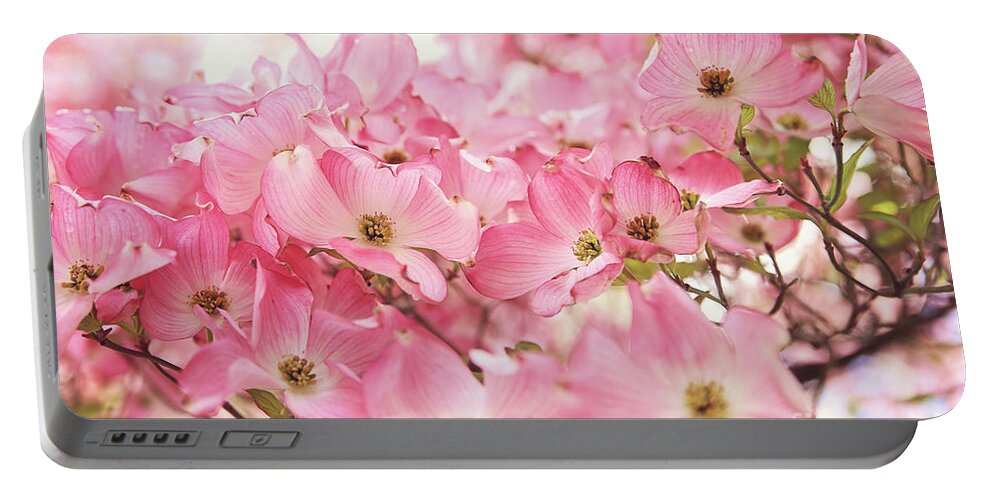 Dogwood Portable Battery Charger featuring the photograph Pink Dogwood Flowers by Sylvia Cook