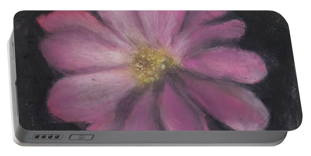Flower Portable Battery Charger featuring the painting Pink Flower by Jen Shearer