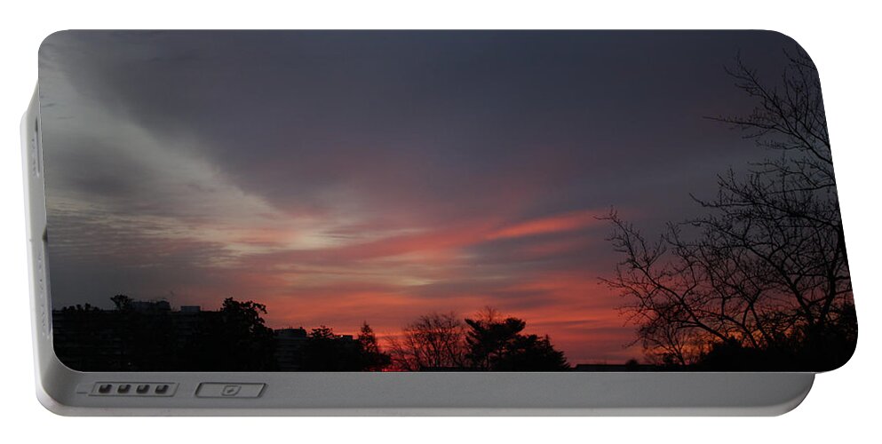 Morning Portable Battery Charger featuring the photograph Pink Morning After Sunrise February 17 2021 by Miriam A Kilmer