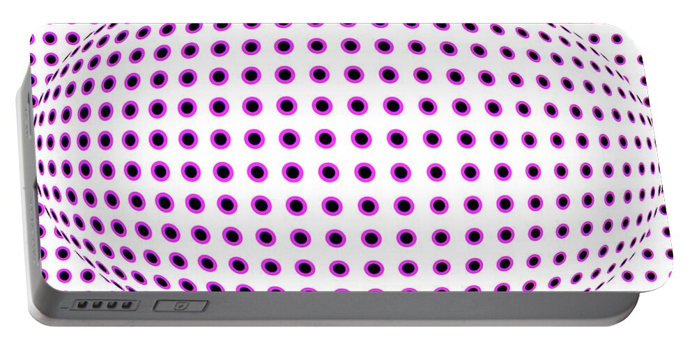 Abstract Portable Battery Charger featuring the photograph Pink Optical Illusion Background by Severija Kirilovaite