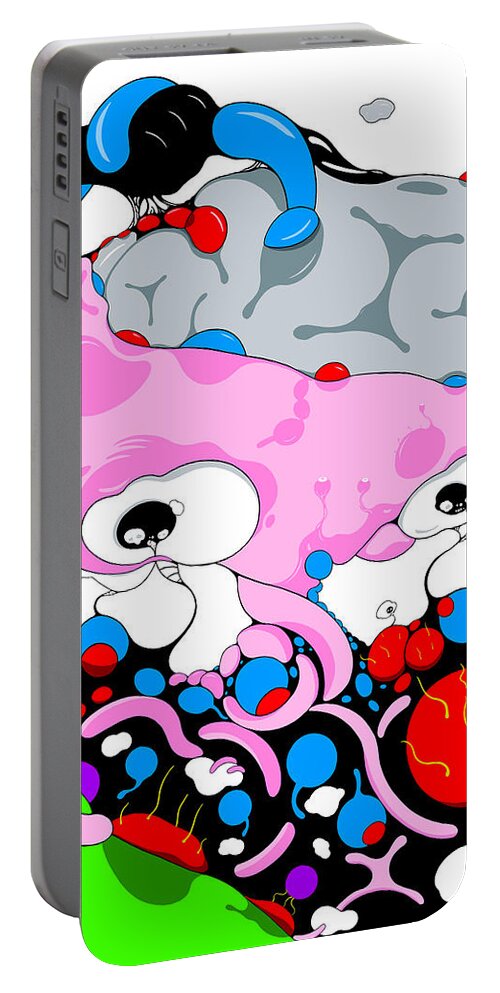 Ai Portable Battery Charger featuring the digital art Pinky by Craig Tilley