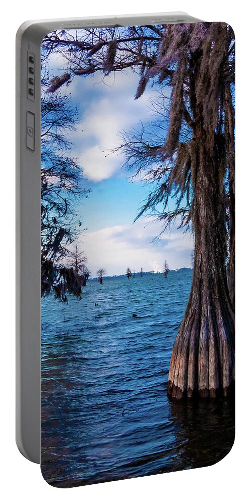 Blue Portable Battery Charger featuring the photograph Pinopolis Point by Louis Dallara