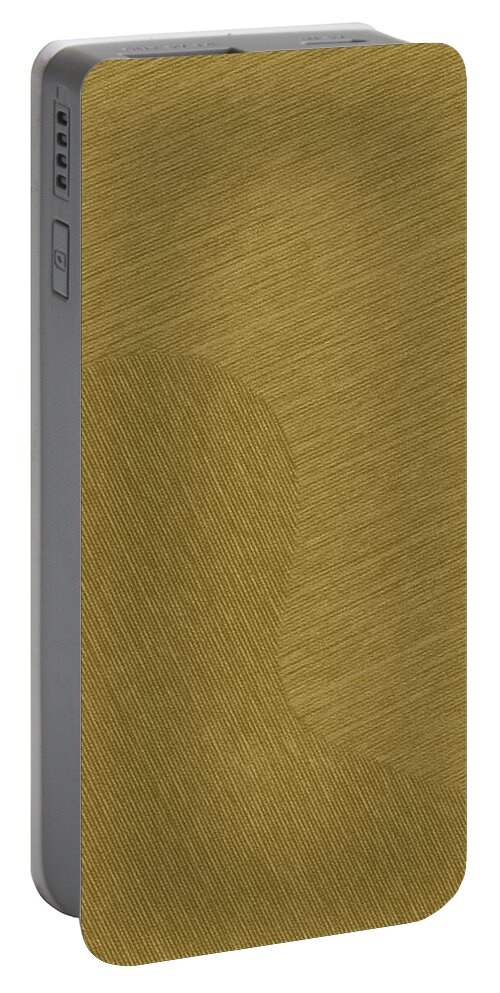 Design Portable Battery Charger featuring the digital art Pinstripe Abstract - Gold by Leslie Montgomery
