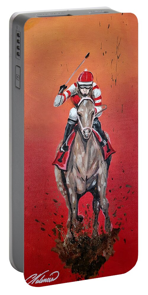 Pinto Portable Battery Charger featuring the painting Pinto by Emanuel Alvarez Valencia