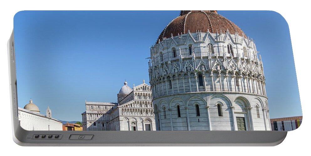 Pisa Portable Battery Charger featuring the photograph Pisa Baptistery by Andrew Lalchan