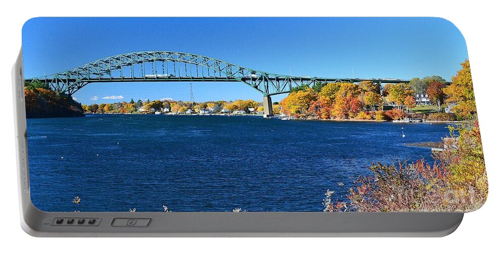 Maine Portable Battery Charger featuring the photograph Piscataqua River Bridge by Steve Brown