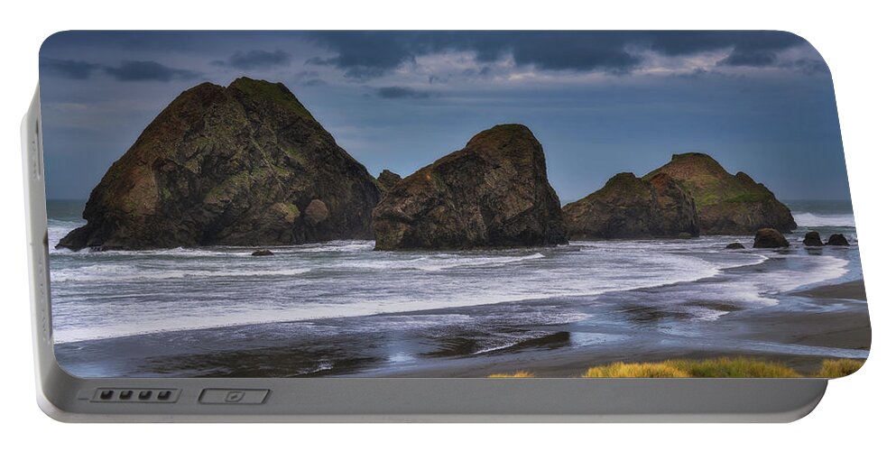 Oregon Portable Battery Charger featuring the photograph Pistol River Storm at Myers Beach by Darren White