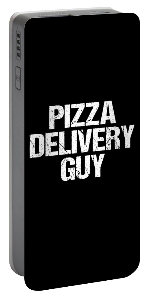 Funny Portable Battery Charger featuring the digital art Pizza Delivery Guy by Flippin Sweet Gear