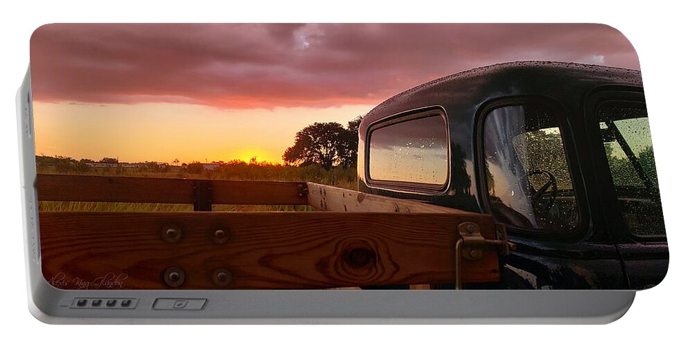 Sunset Portable Battery Charger featuring the photograph Truck Bed Sunset by Alexis King-Glandon