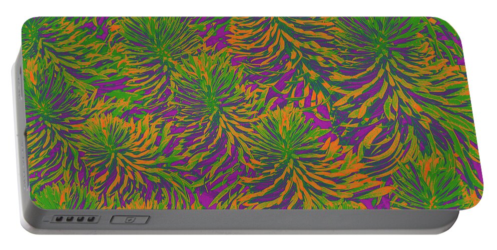 Pacific Northwest Portable Battery Charger featuring the digital art Plant Patterns In Colors by David Desautel