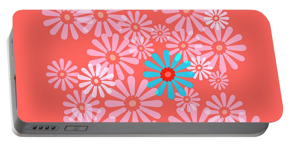 Daisies Portable Battery Charger featuring the photograph Playful Daisy Graphic 1 by Marianne Campolongo