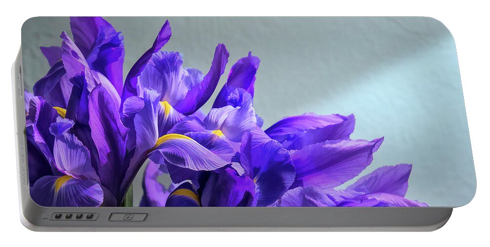 Iris Portable Battery Charger featuring the photograph Playful Iris by Ginger Stein