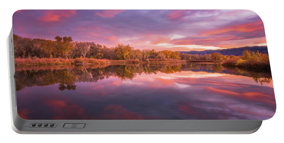 Ponds Portable Battery Charger featuring the photograph Ponds on Fire by Darren White