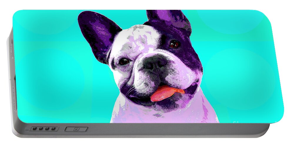 Dogs Portable Battery Charger featuring the photograph PopART Frenchie by Renee Spade Photography