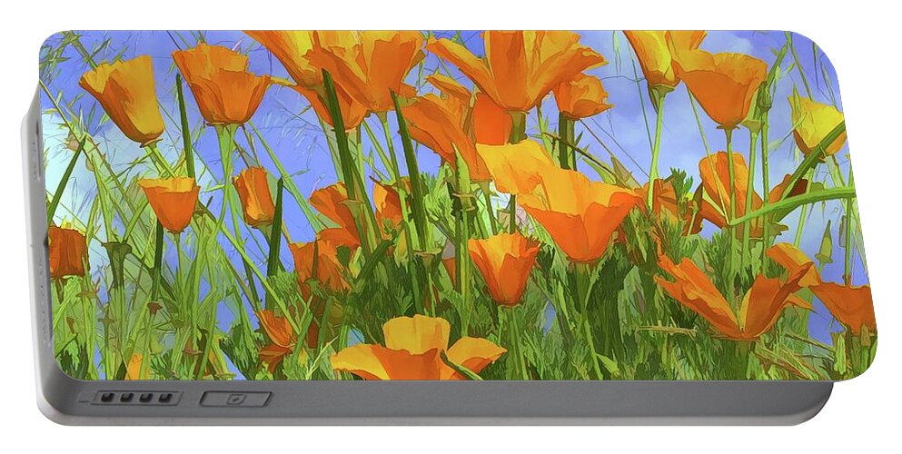 Poppy Art Portable Battery Charger featuring the digital art Poppy Art by Patrick Witz