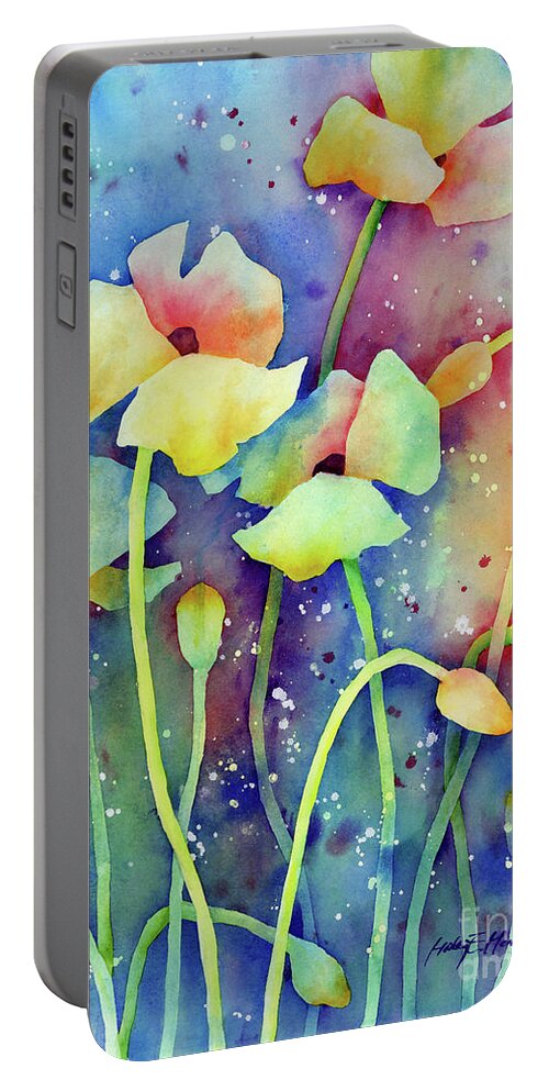 Flower Portable Battery Charger featuring the painting Poppy Field by Hailey E Herrera