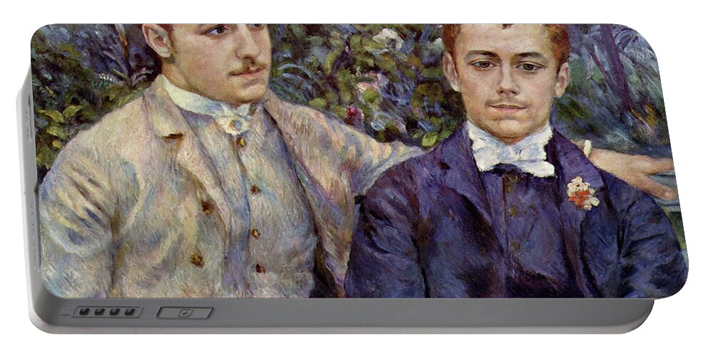 Pierre Portable Battery Charger featuring the painting Portrait of Charles and Georges by Pierre Auguste Renoir