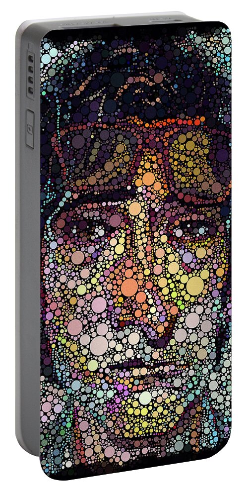 Portrait Portable Battery Charger featuring the painting Portrait of the actor - Adrien Brody by Vart by Vart