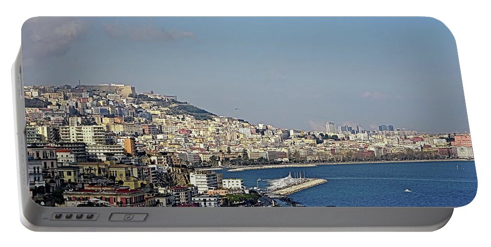Naples Portable Battery Charger featuring the photograph Postcard View of Naples by Lyuba Filatova