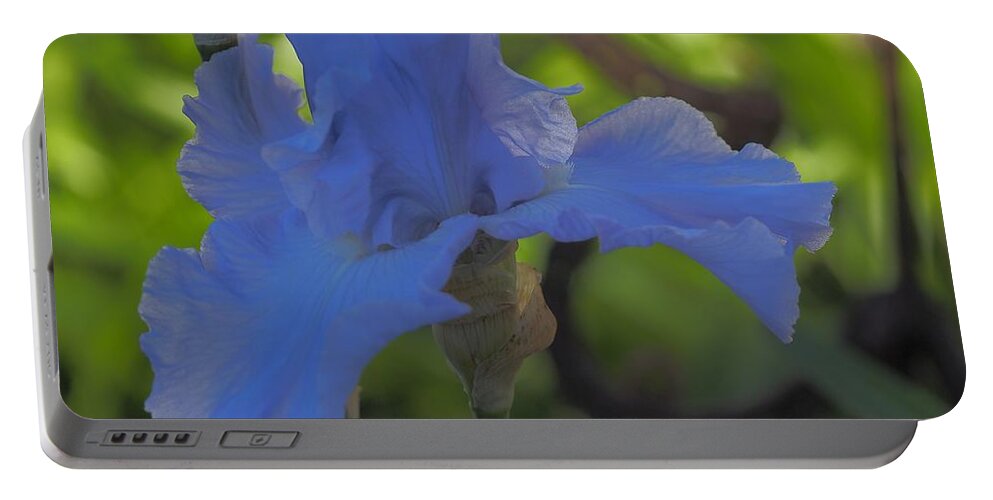 Botanical Portable Battery Charger featuring the photograph Power Blue Iris by Richard Thomas