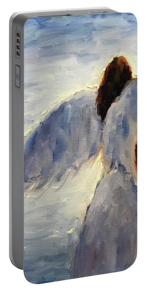 Angel Portable Battery Charger featuring the painting Prayers by Ashlee Trcka