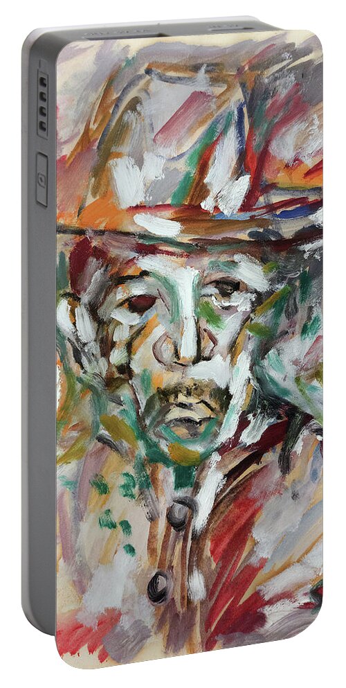 African Art Portable Battery Charger featuring the painting Preacherman by Winston Saoli 1950-1995