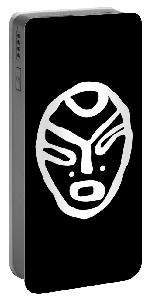 Petroglyph Portable Battery Charger featuring the digital art Prehistoric Stone Drawing, Face by Cu Biz