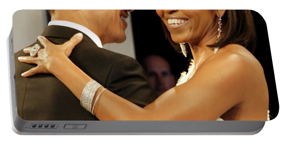 Photograph Portable Battery Charger featuring the digital art President and Michelle Obama by Official Government Photograph