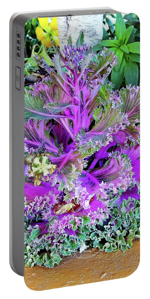 Purple Portable Battery Charger featuring the photograph Pretty Purple Plant by Andrew Lawrence