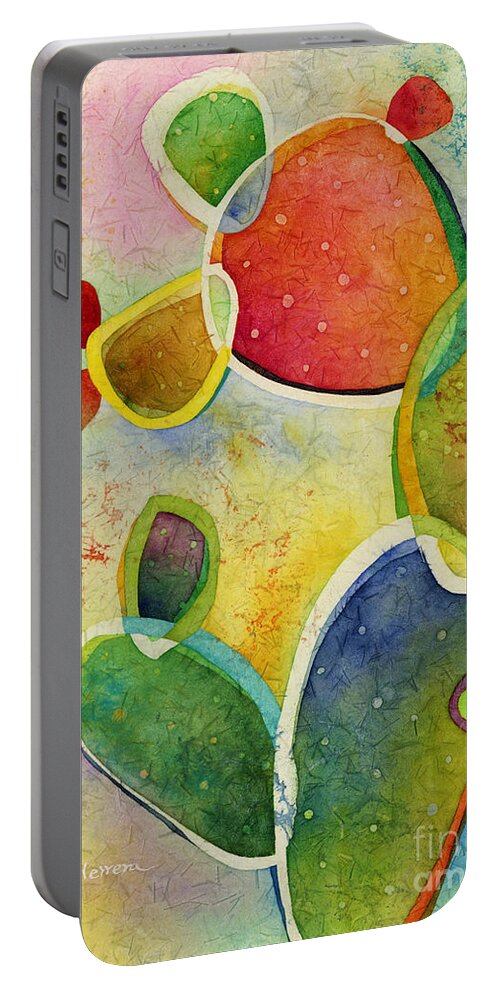 Cactus Portable Battery Charger featuring the painting Prickly Pizazz 4 by Hailey E Herrera