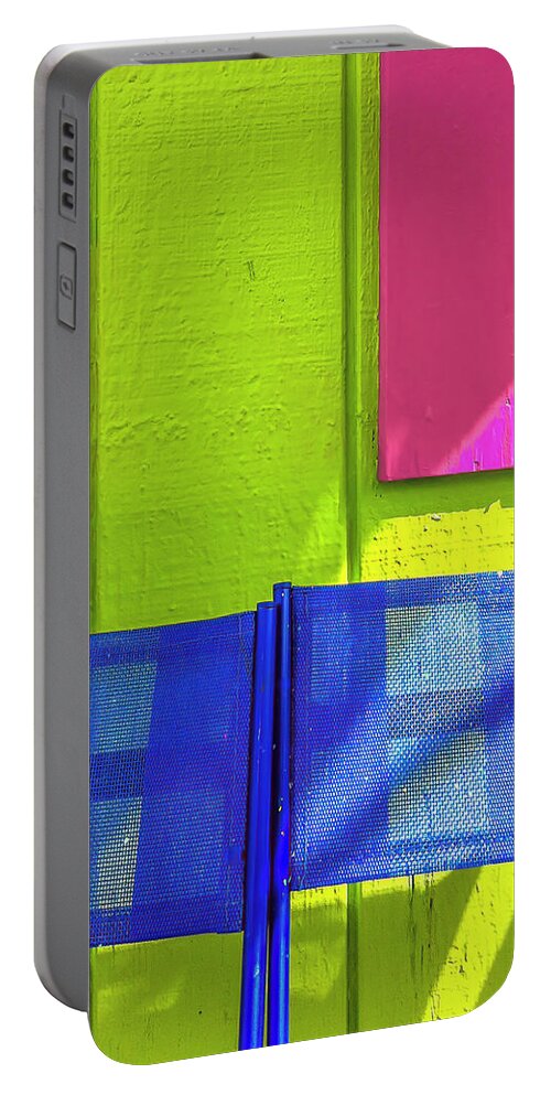 Minimalist Portable Battery Charger featuring the photograph Primary Neon Colors by Ginger Stein