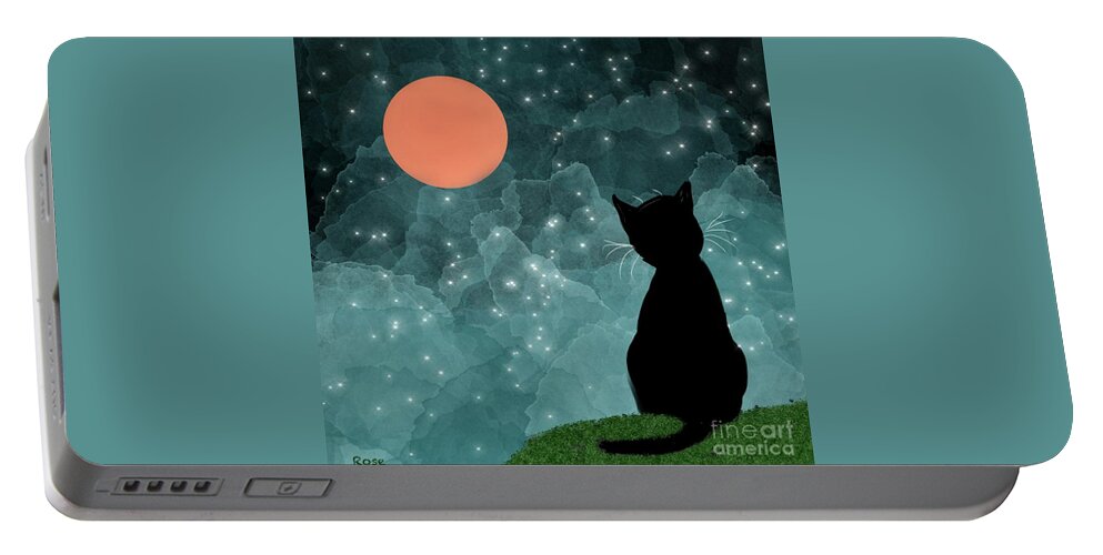 Orange Moon Portable Battery Charger featuring the digital art Prime position by Elaine Hayward