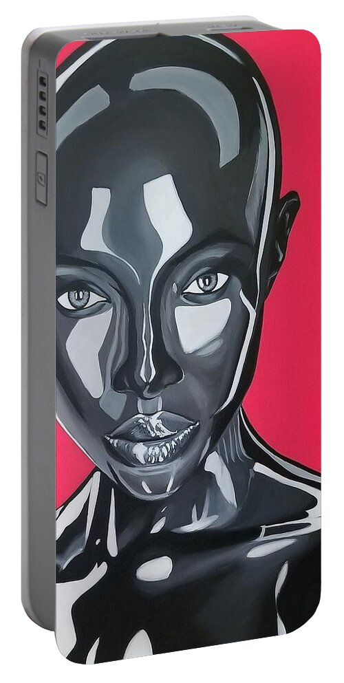  Portable Battery Charger featuring the painting Prototype by Bryon Stewart