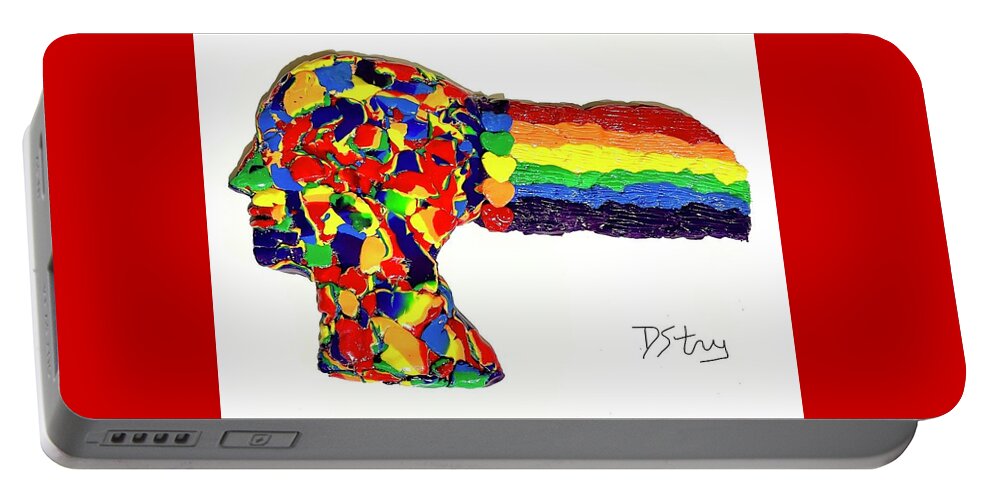 Lgbtq Portable Battery Charger featuring the mixed media Proud To Be Free by Deborah Stanley