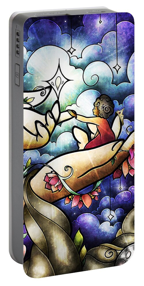 Faith Portable Battery Charger featuring the digital art Psalm 8 by Mandie Manzano