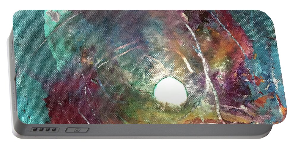Abstract Art Portable Battery Charger featuring the painting Psalm Equinox by Rodney Frederickson